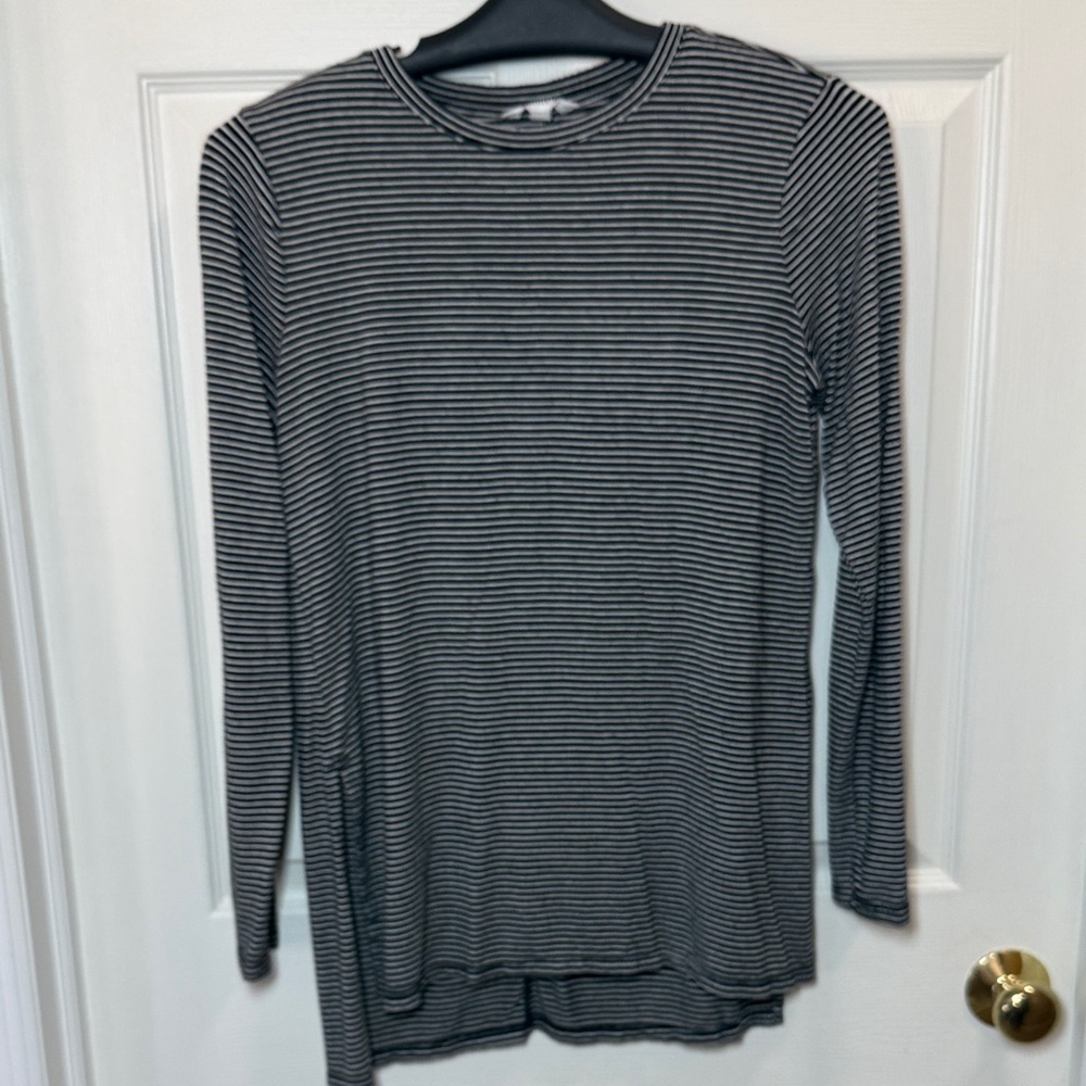 Athleta Black and White Striped Top